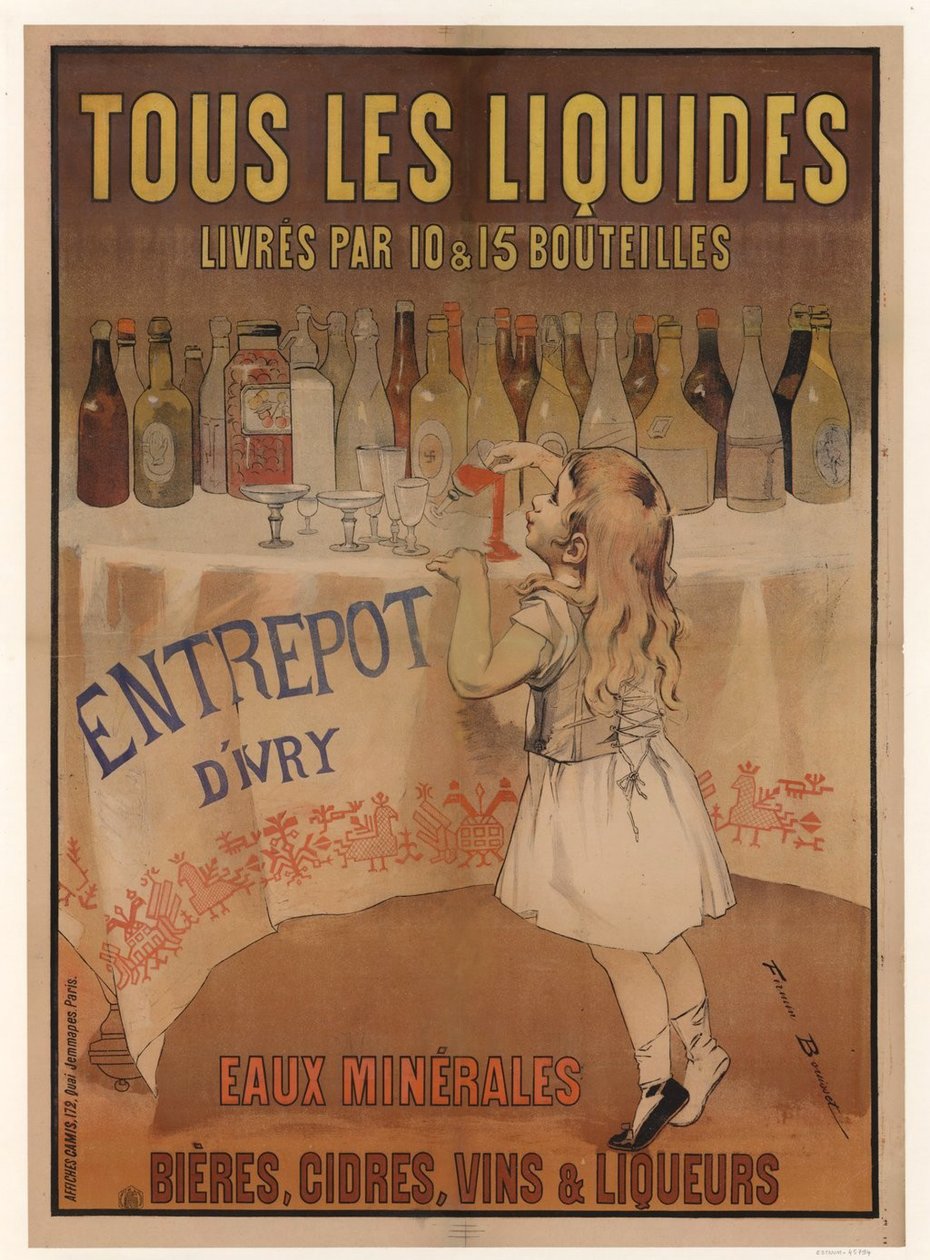 Armazém Ivry. Águas minerais, Cervejas, Sidras, Vinhos e Licores, 1897. de Firmin Bouisset