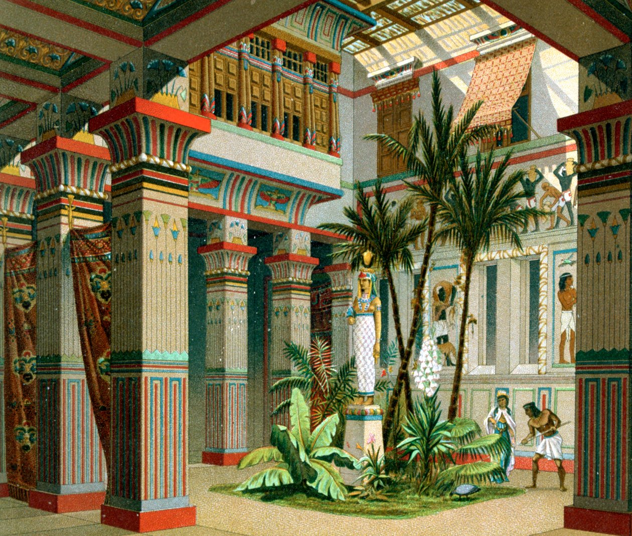 Interior do antigo palácio egípcio, 1888 de Firmin Didot