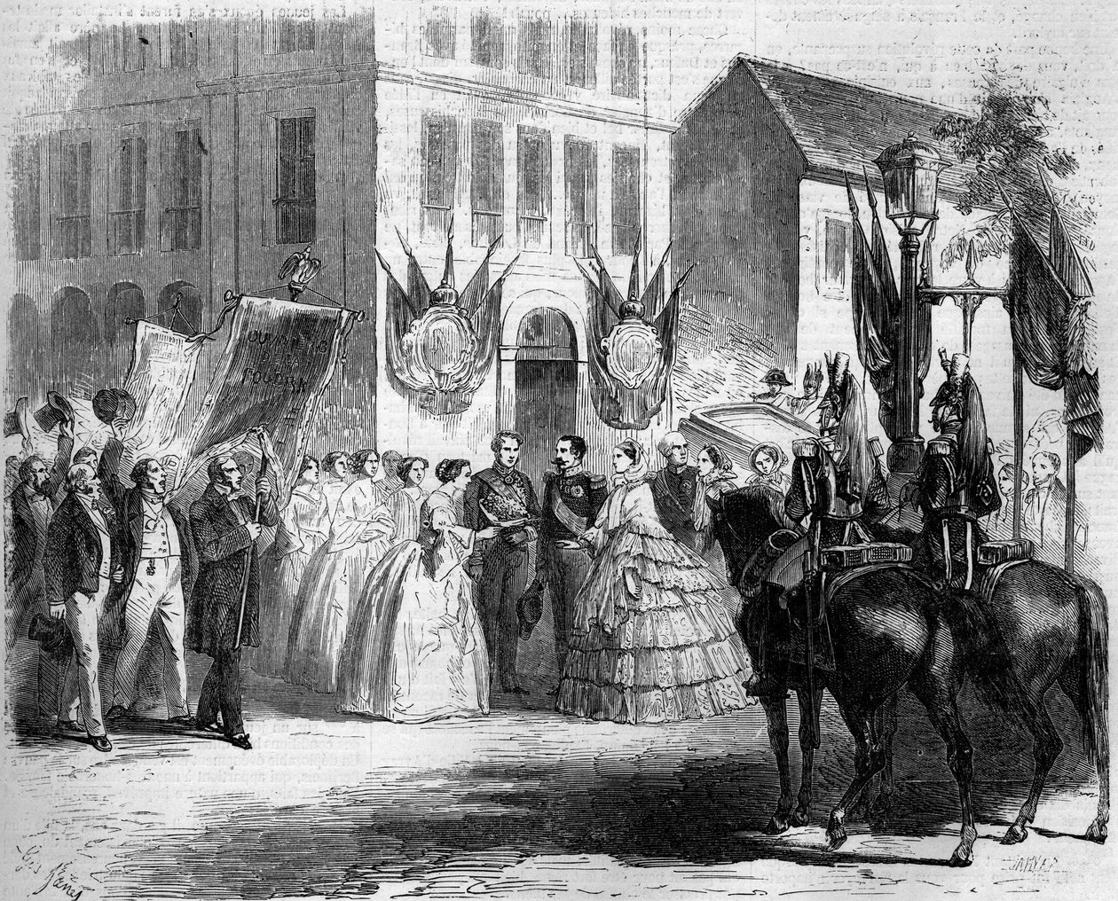 Viagem de Napoleão III (1808-1873) e Eugenie de Montijo (1826-1920) a Rouen de Firmin Massot