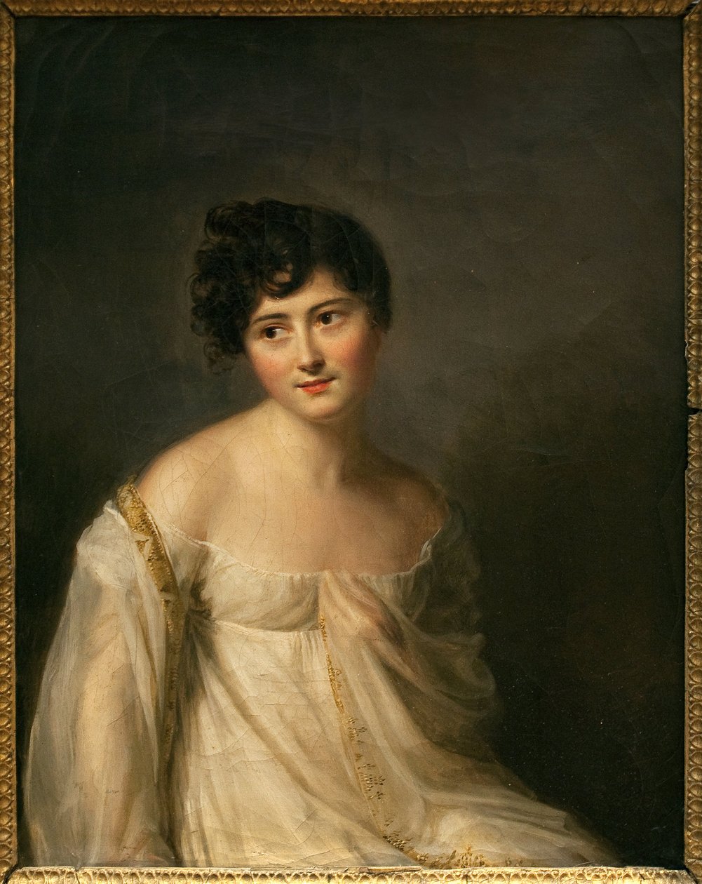 Retrato de Juliette Recamier (1777-1849) dit Madame Recamier. Pintura de Firmin Massot (1766-1849), óleo sobre tela, cerca de 1807. Arte francesa de Firmin Massot