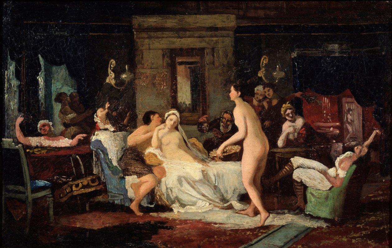 Festa de véspera do casamento em um banho, 1885 de Firs Sergeevich Zhuravlev