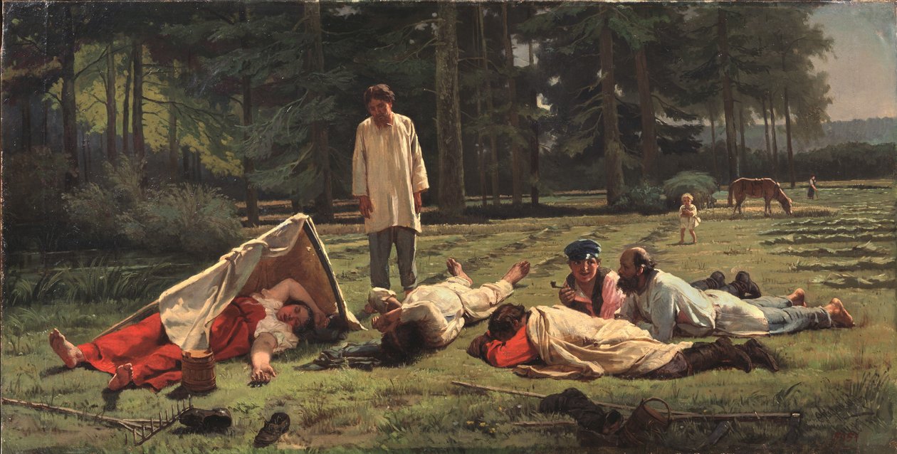 Descanse na colheita do feno, 1887 de Firs Sergeevich Zhuravlev