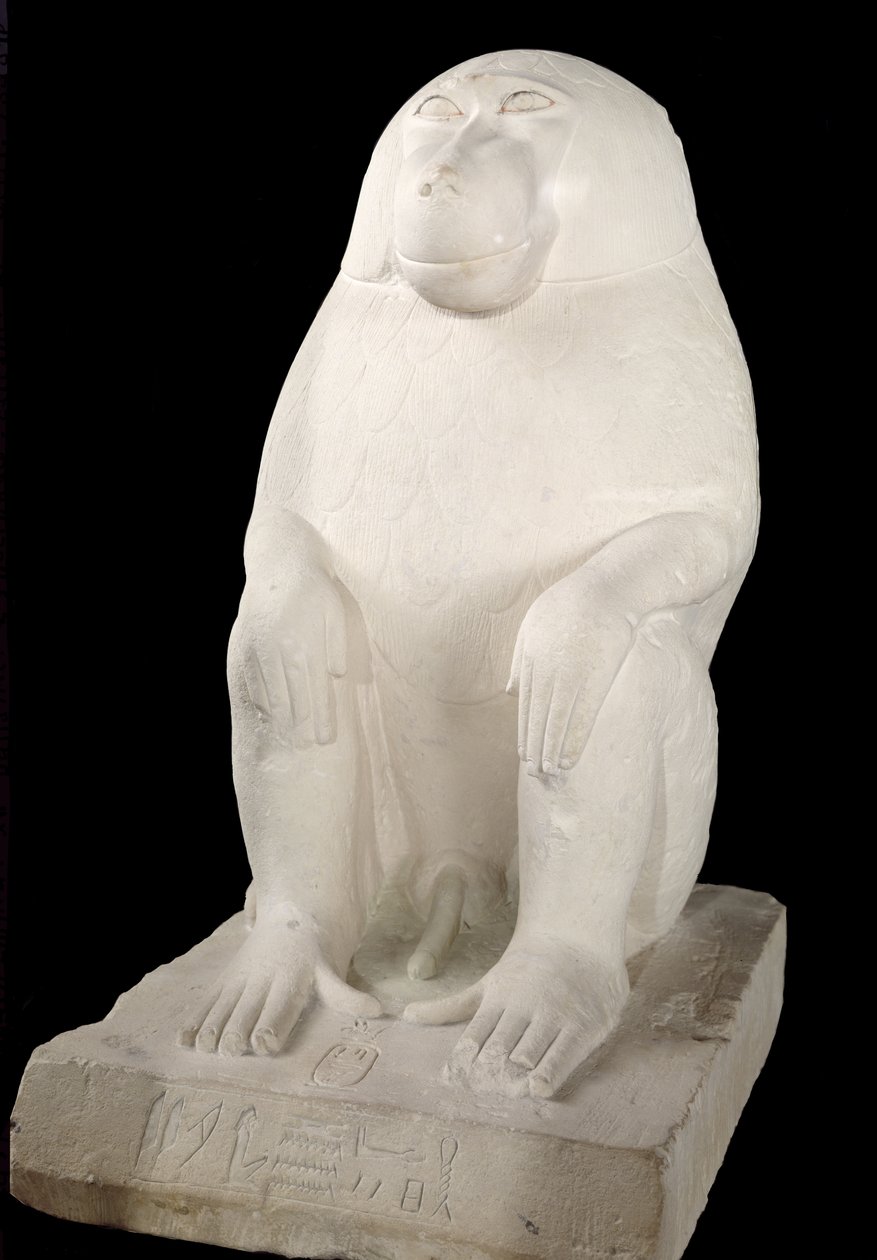 Baboon, Middle Kingdom, possivelmente 7th Dynasty (calcário) de First Intermediate Period Egyptian