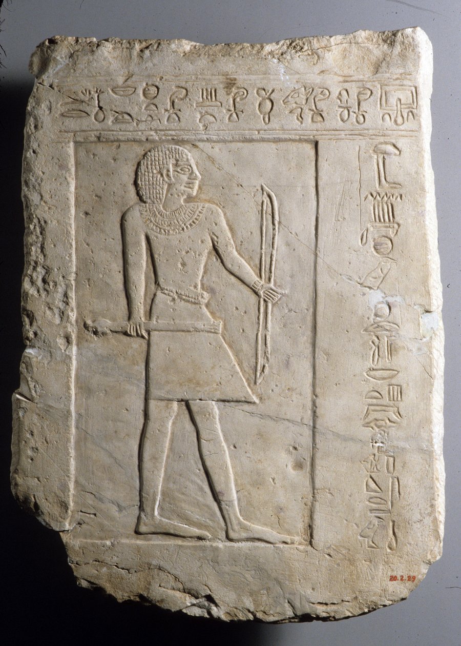Estela funerária do arqueiro Semin, c. 2120-2051 aC (calcário pintado) de First Intermediate Period Egyptian