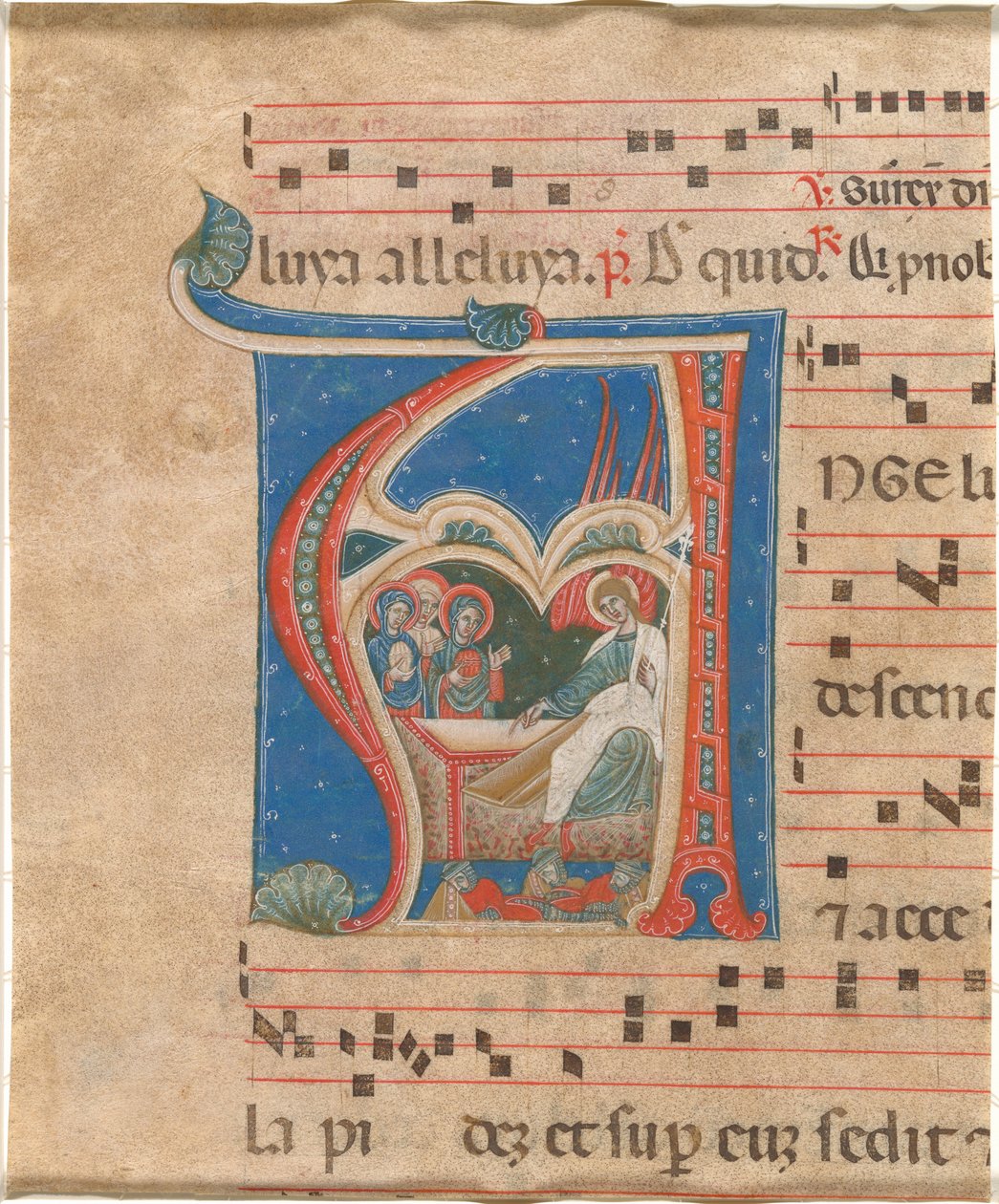 As três santas mulheres no túmulo de First Master of the Cortona Antiphonaries