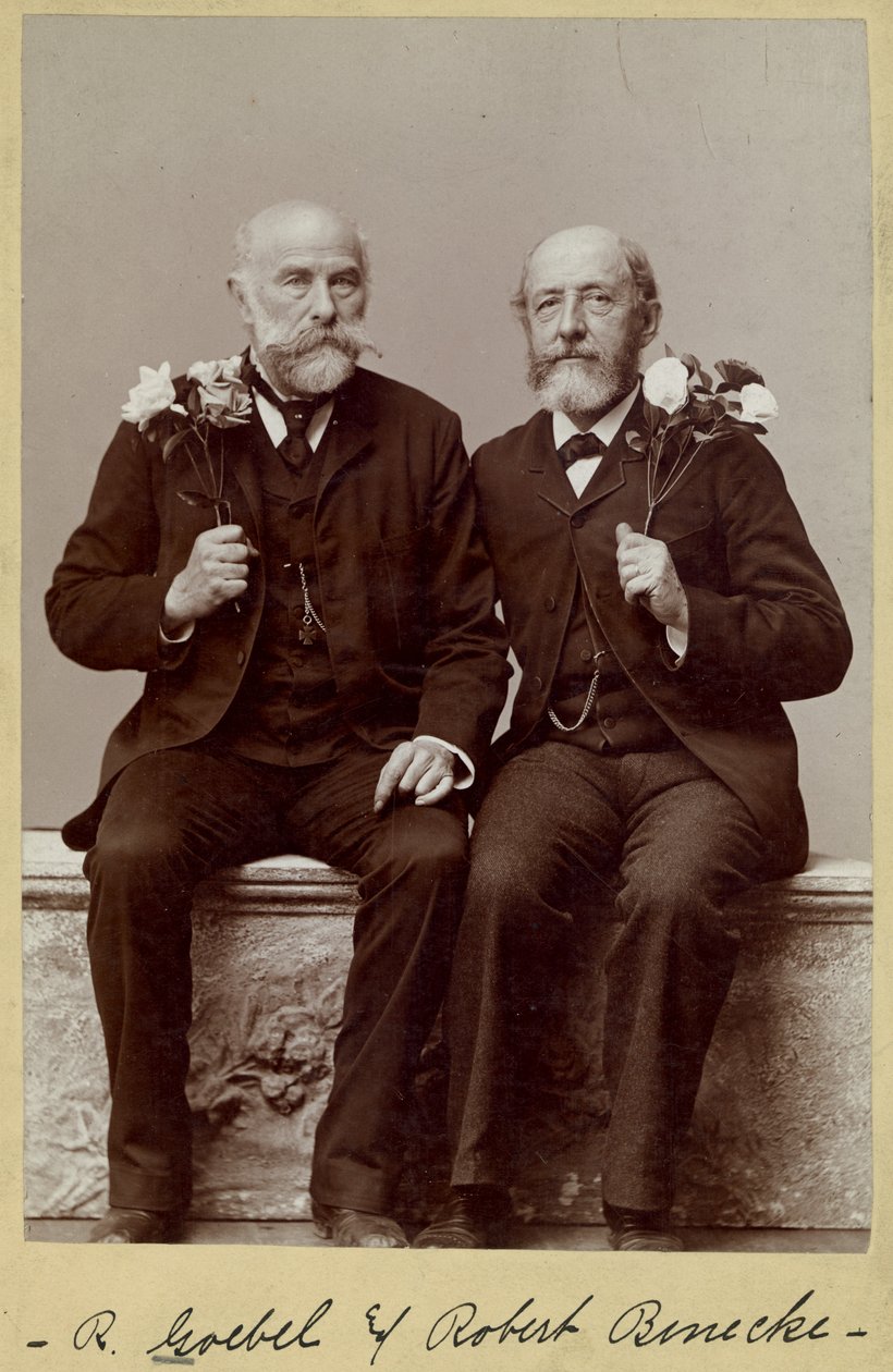 Rudolph Goebel (à esquerda) e Robert Benecke, retrato do 60º aniversário de Fitz Guerin