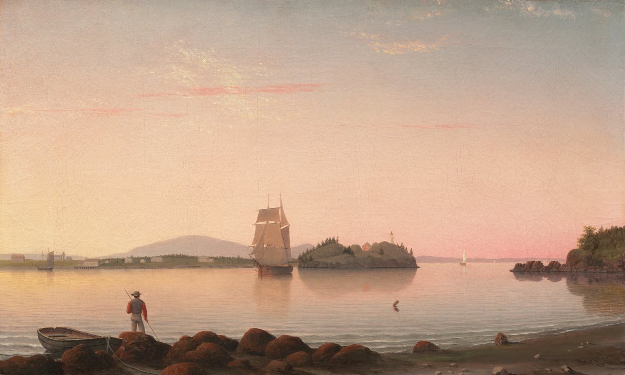 Cabeça de corujas, Baía de Penobscot, Maine de Fitz Henry Lane