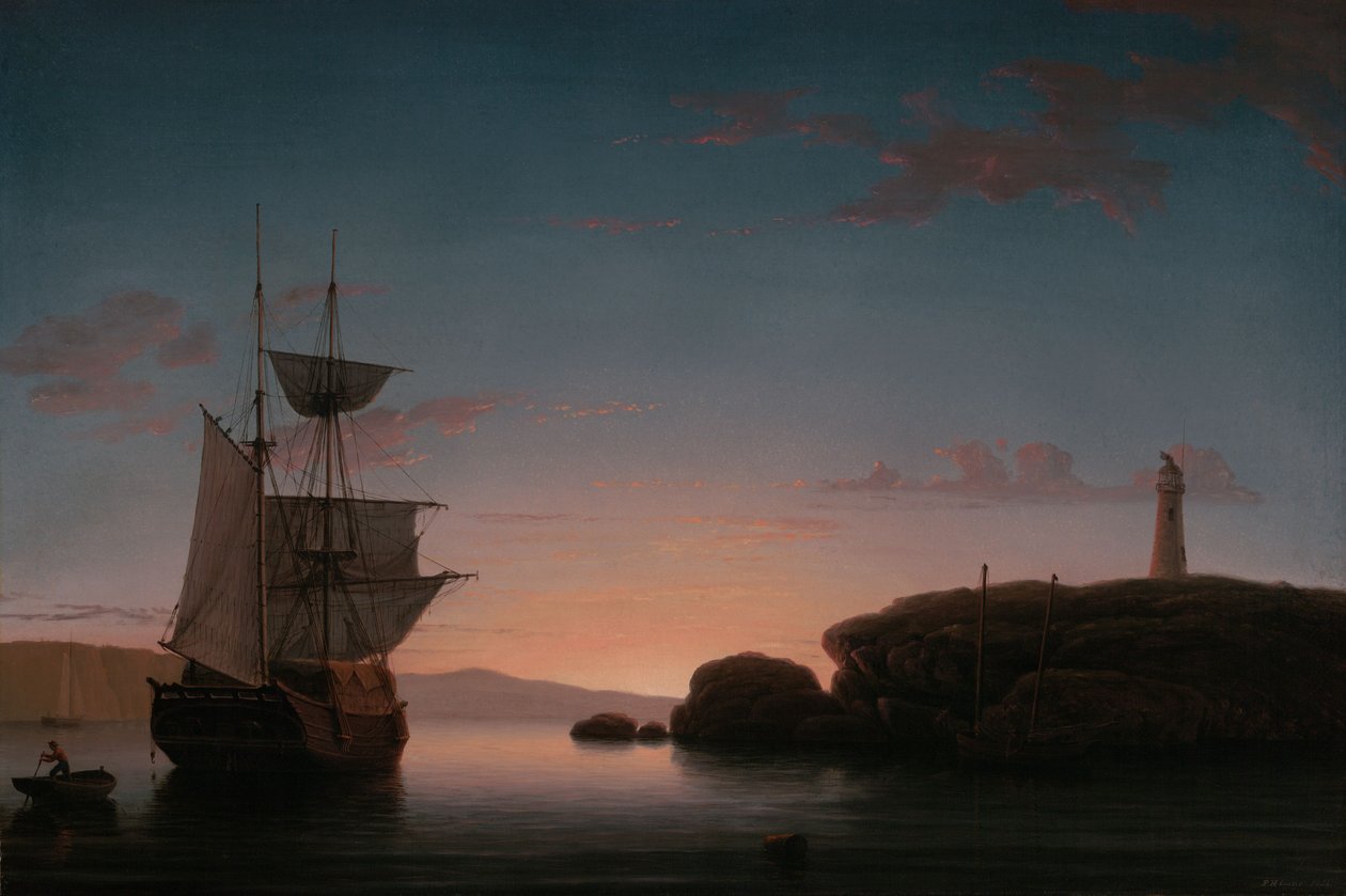 Farol em Camden, Maine de Fitz Henry Lane