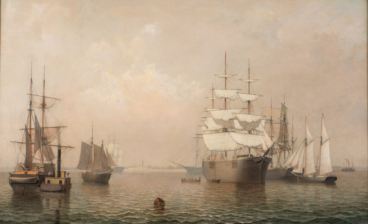 Merchantmen Off Boston Harbor, 1863 de Fitz Henry Lane