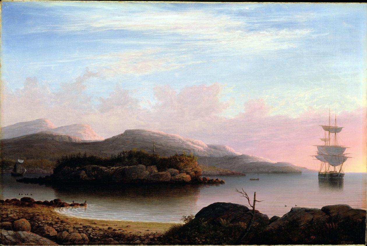 Na Ilha Deserta do Monte, 1856 de Fitz Henry Lane