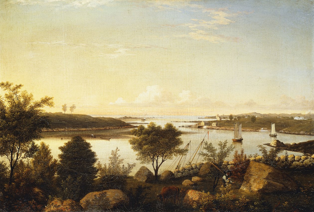 O rio Annisquam, olhando para a baía de Ipswich, 1848 de Fitz Henry Lane