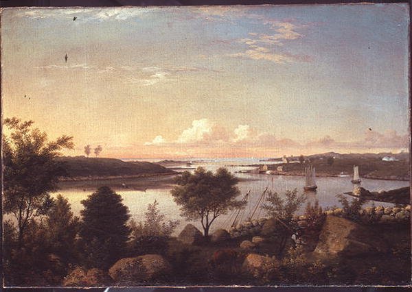 O rio Annisquam olhando para a Baía de Ipswich (petróleo a bordo) de Fitz Henry Lane