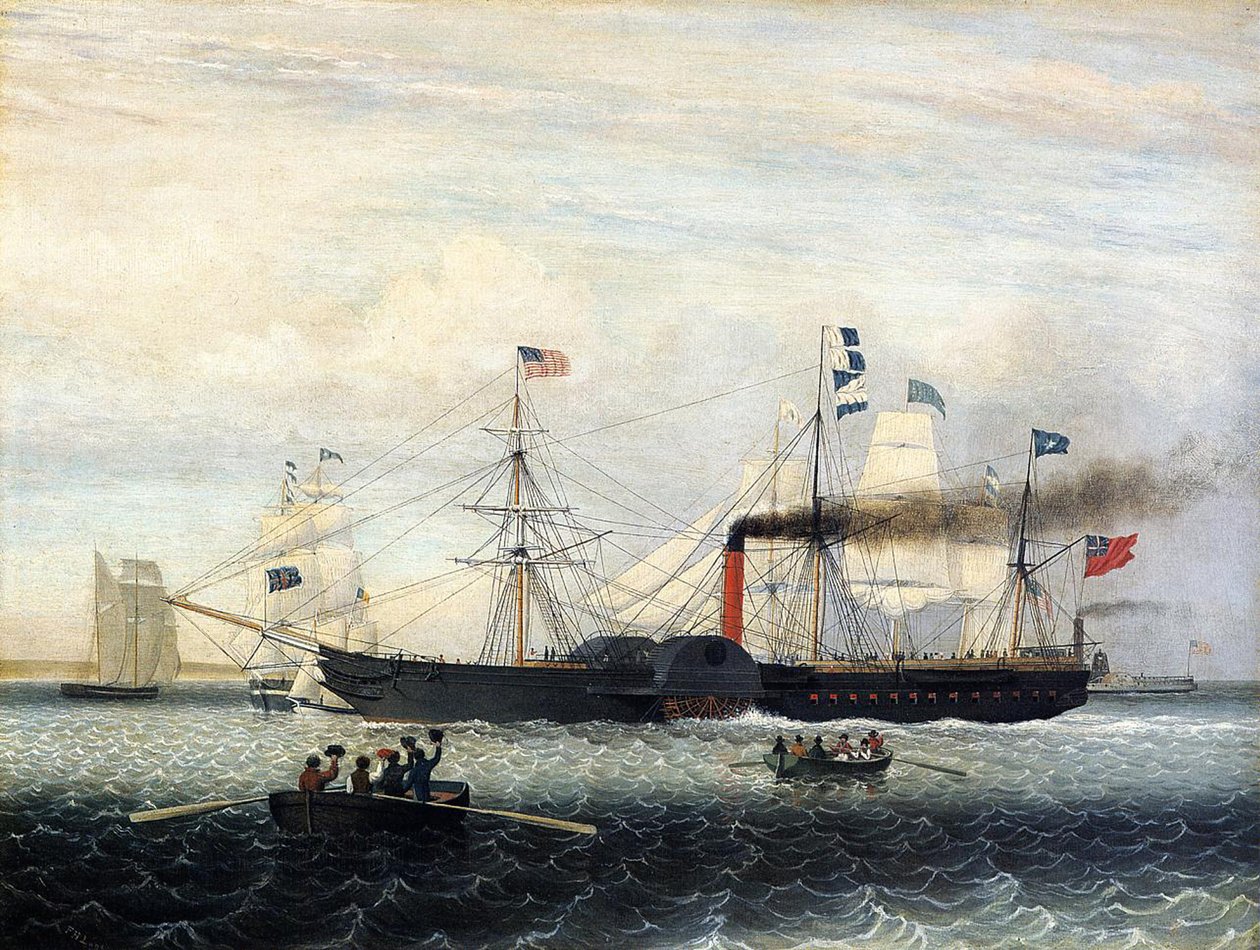 O Britannia Entrando no Porto de Boston, 1848 de Fitz Henry Lane