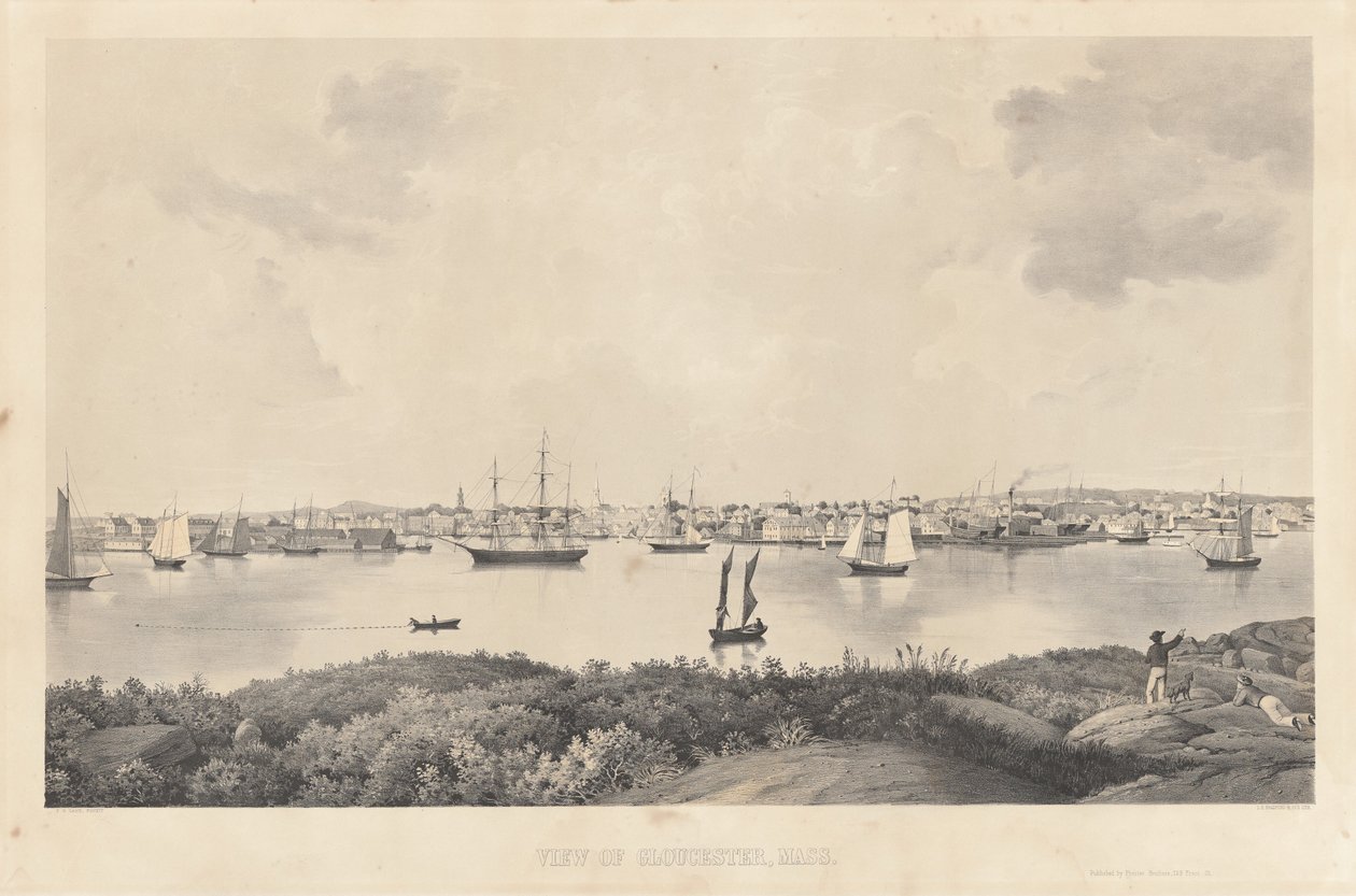 Vista de Gloucester, Massachusetts. de Fitz Henry Lane
