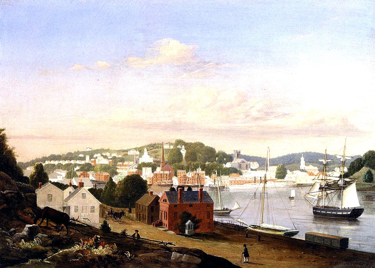 Vista de Norwich, Connecticut, EUA, 1849 de Fitz Henry Lane