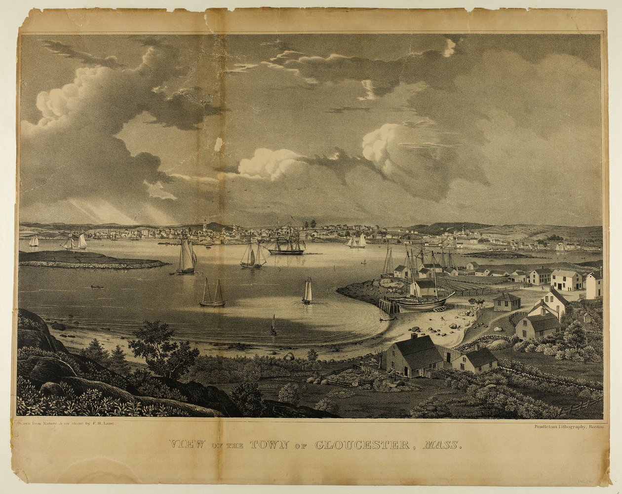 Vista da cidade de Gloucester, Massachusetts de Fitz Henry Lane