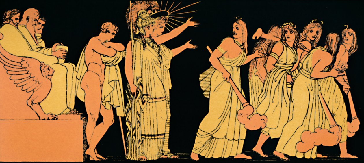As Fúrias Partindo, 1880 de Flaxman