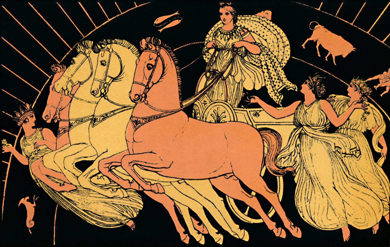 Os cavalos da manhã, 1880 de Flaxman