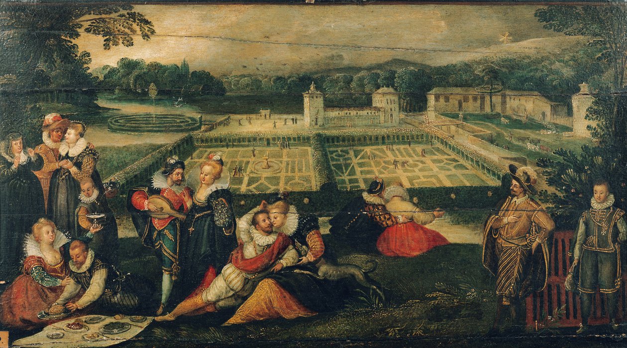Um piquenique em um parque de Flemish School
