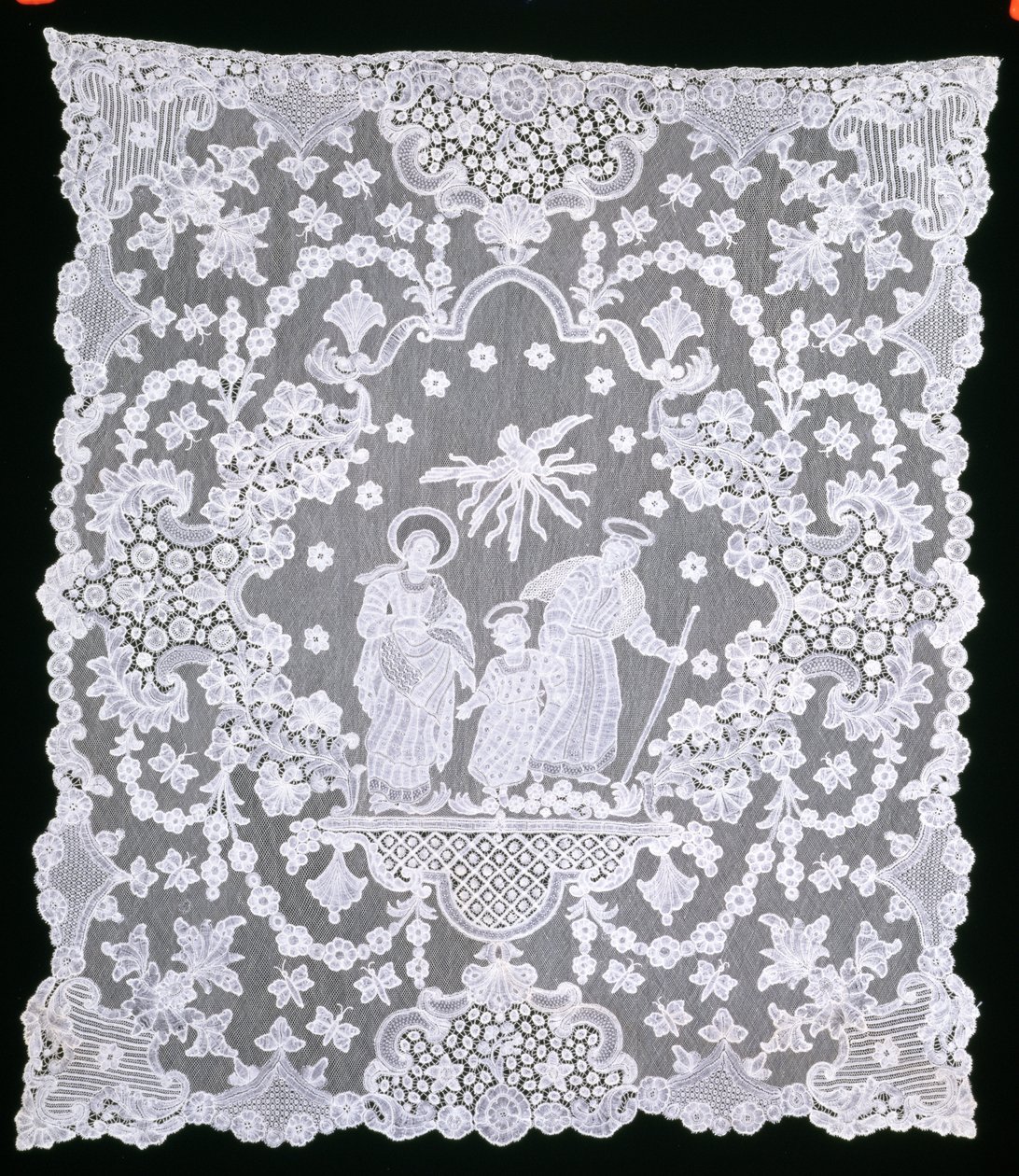Véu de Benediction, c.1690-1700 (linho e renda de bilro) de Flemish School