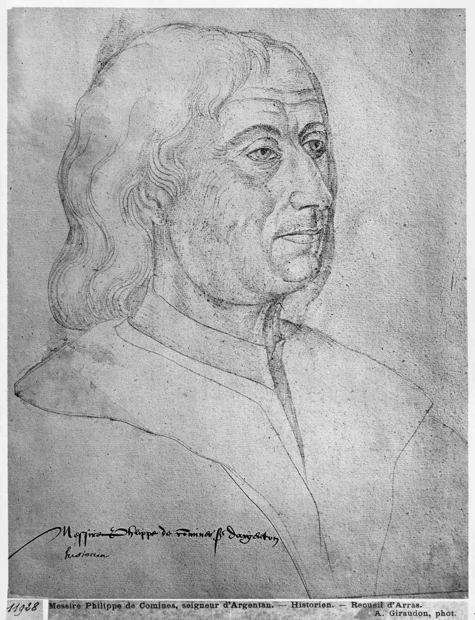 Sra. 266 fol.281 Philippe de Commines, de &39;The Recueil d&39;Arras&39; (giz vermelho sobre papel) de Flemish School