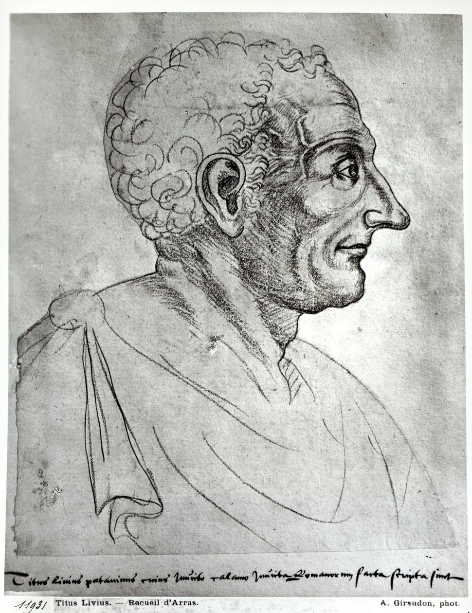 Retrato de Titus Livius conhecido como Livy (59BC-17AD) (giz vermelho) de Flemish School