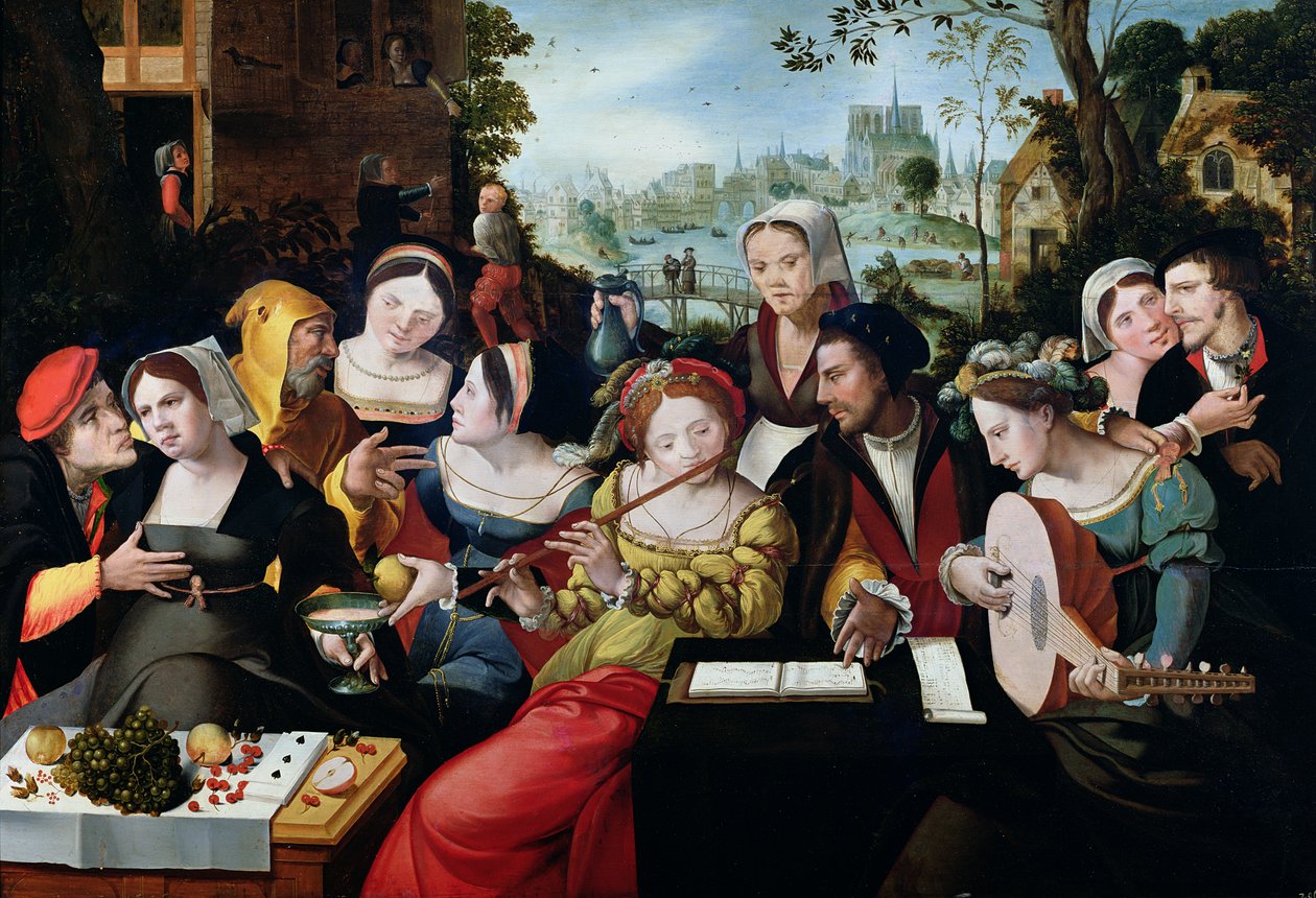 Cena, galante, em, a, portões, de, paris de Flemish School