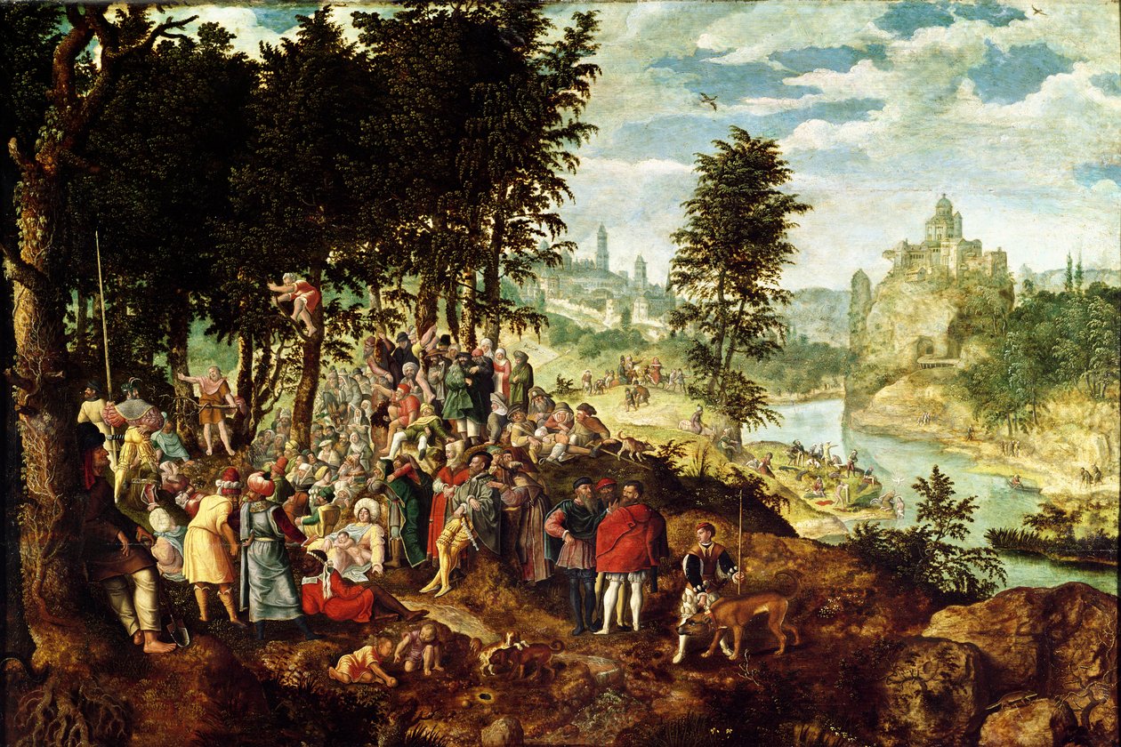 O Sermão de São João Batista, c.1550 de Flemish School