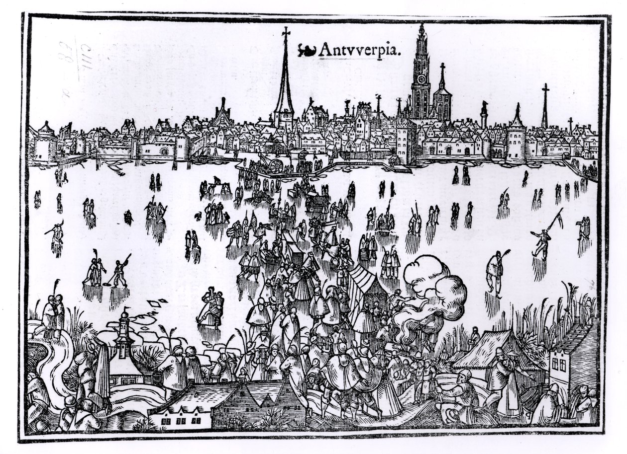 Vista, de, antuérpia de Flemish School