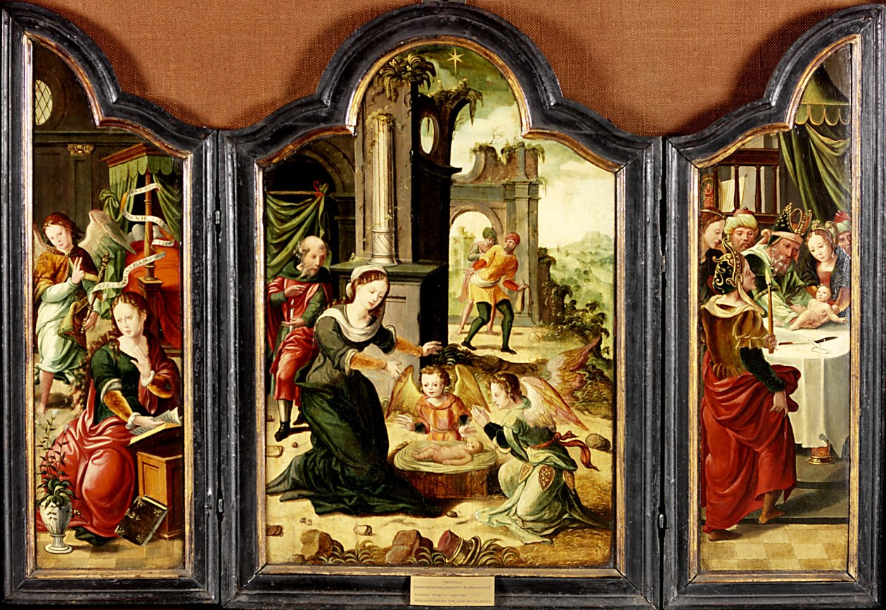 Natividade, século XVI ou XVII de Flemish School