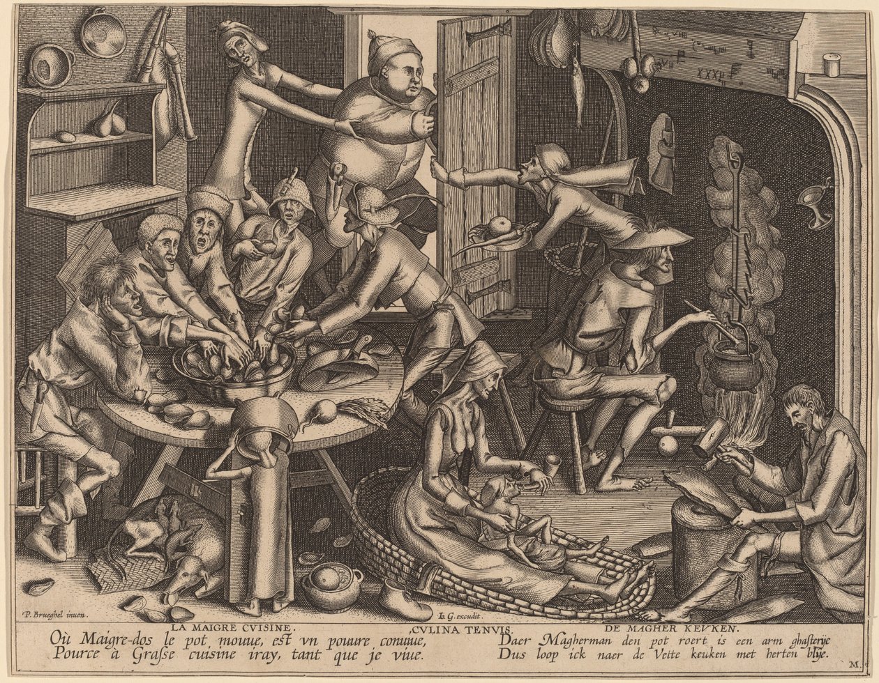 A cozinha fina de Flemish 17th Century, after Pieter van der Heyden, after Pieter Bruegel the Elder