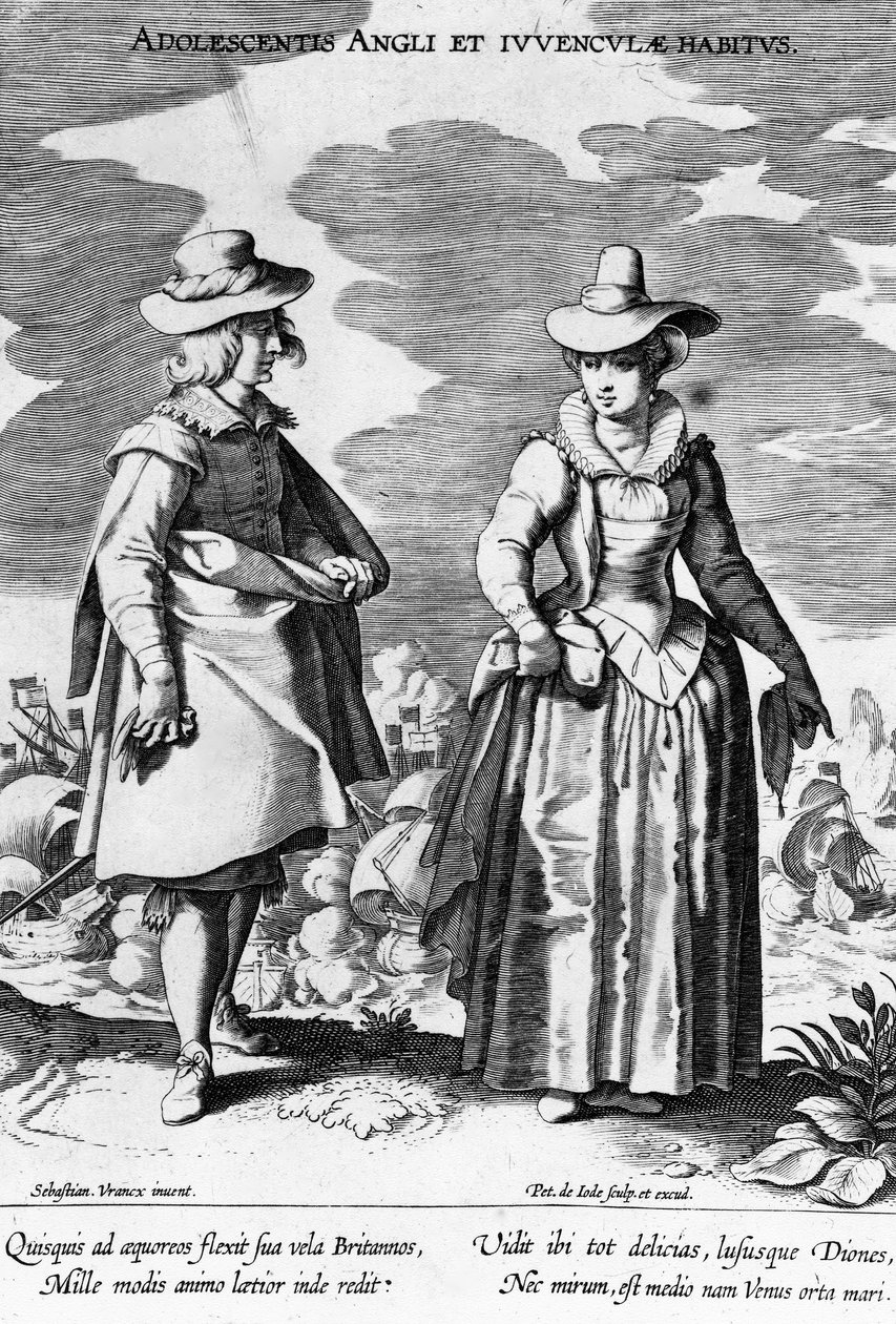 Adoloscentes Inglaterra, tirada do hábitos móveis Vararia Unidas feita por Peiter Camocio 1 após Sebastiaan Vranck, 1600-1634 de Flemish School