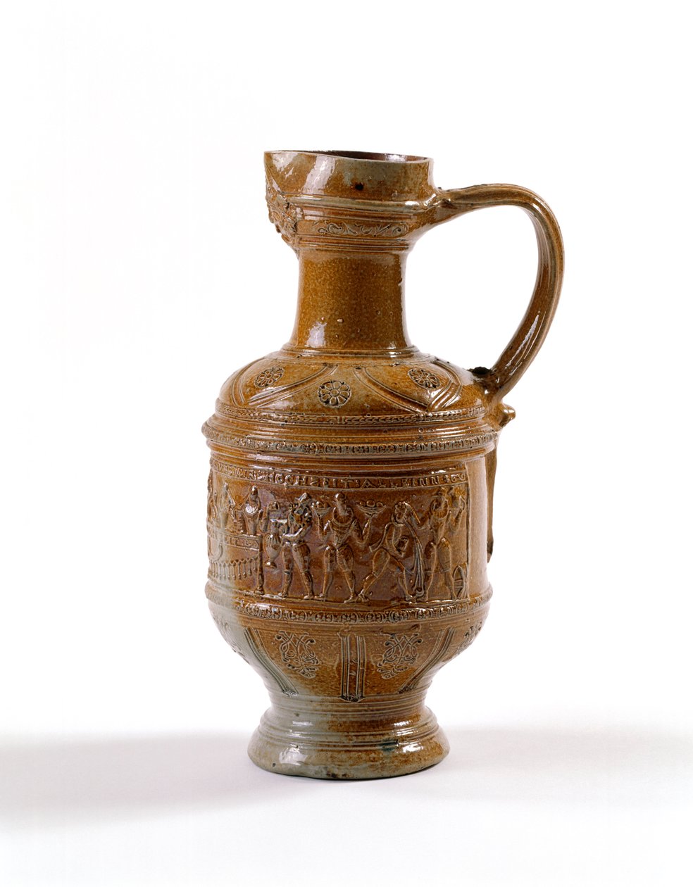 Jarro de cerveja, feito em Raeren, Bélgica, c.1580-1600 (grés de vidro salgado) de Flemish School