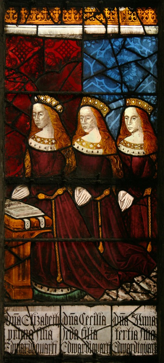 Filhas do Rei Eduardo IV, c.1480 (vidro manchado) de Flemish School