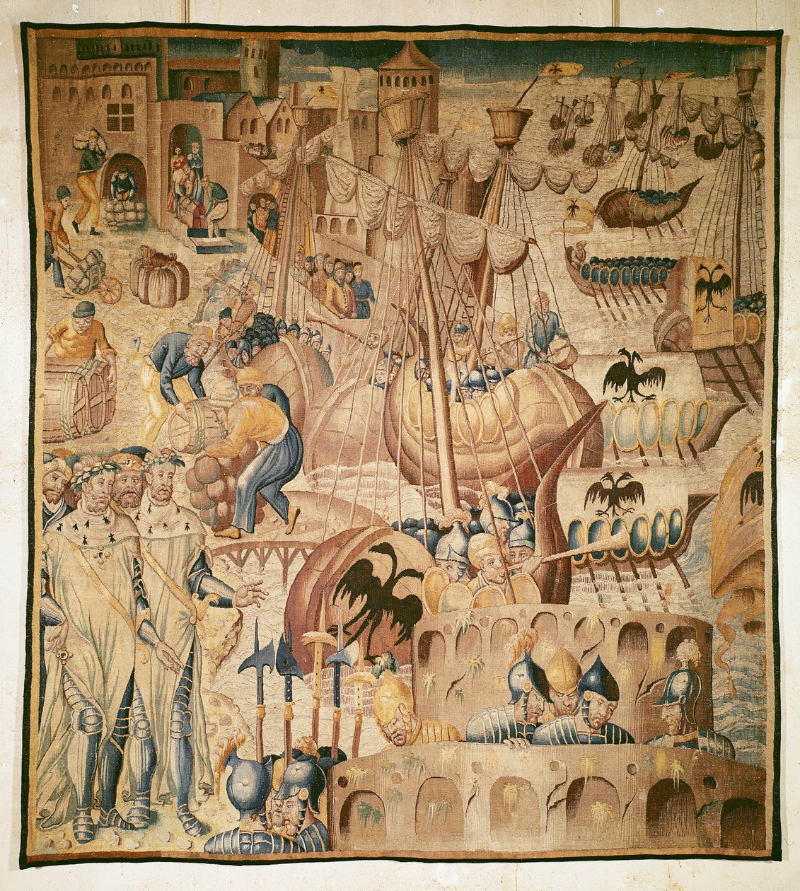 Partida de uma frota de navios de Flemish School