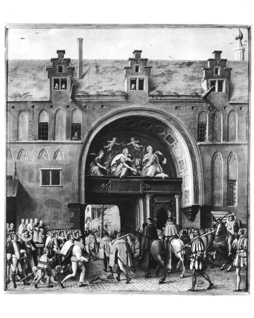 Entrada de Hercule François da França, Duque de Alençon (1554-84) em Antuérpia, 19 de fevereiro de 1582 de Flemish School
