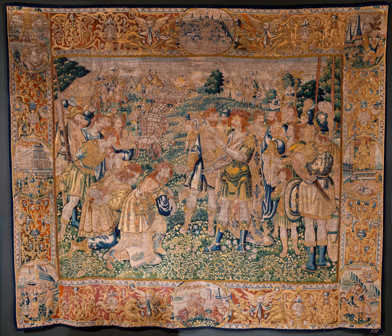 Tapeçaria flamenga. O irmão de Hannibal Hasdrubal feito prisioneiro pelo romano de Flemish School