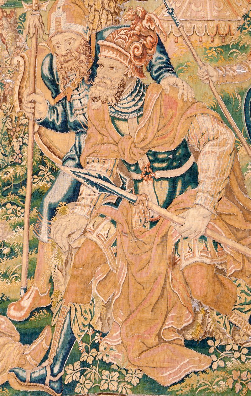 Tapeçaria flamenga. Série O Livro de Judite. A decapitação de Holofernes (La decapitación de Holofernes). A sétima tapeçaria da série. Fabrico Holanda, Bruxelas(?). Segunda metade do século XVI. Lã de tecido. Localização Igreja de São Nicolau de Flemish School