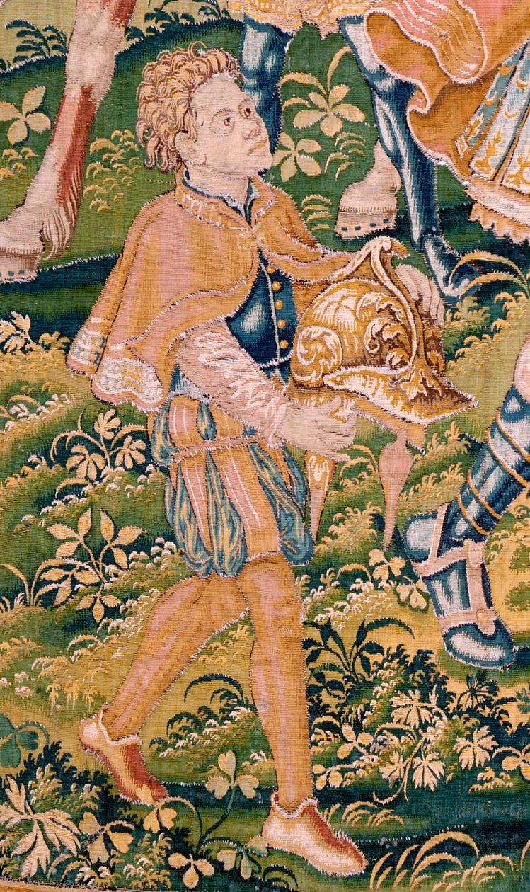 Tapeçaria flamenga. Série O Livro de Judite. A guerra chega a Judá (Llega la guerra a Judá). A quarta tapeçaria da série. Fabrico Holanda, Bruxelas(?). Segunda metade do século XVI. Lã de tecido. Localização Igreja de São Nicolau de Bari (museu o de Flemish School