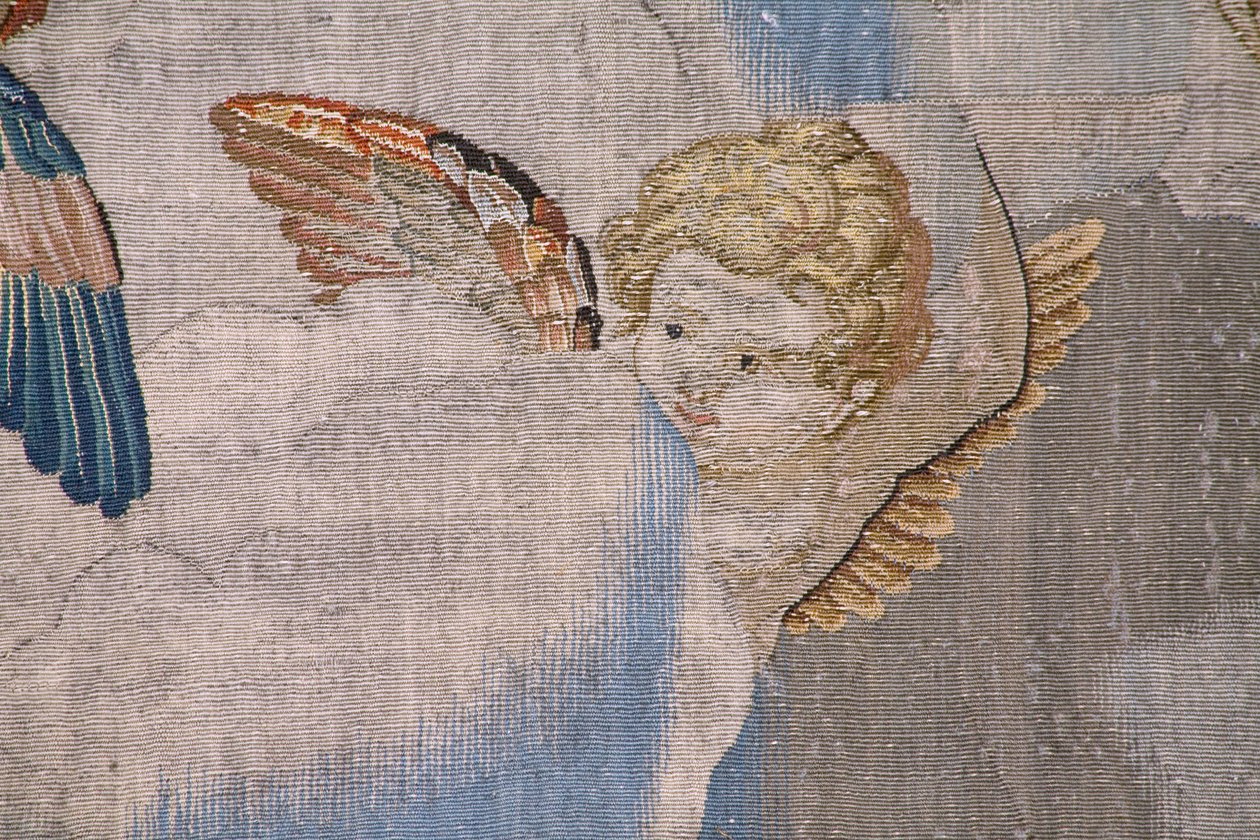 tapeçaria flamenga. Série A História de Moisés. Moisés no monte Sinai. Atelier Joost van Herzele. Ca 1550. Detalhe. de Flemish School