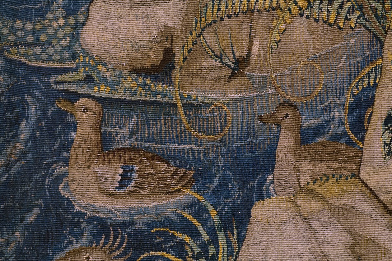 Tapeçaria flamenga. Série A História de São João Baptista: O Baptismo de Cristo (Het doopsel van Christus). Atelier de Bruxelas. 1515-1520. de Flemish School