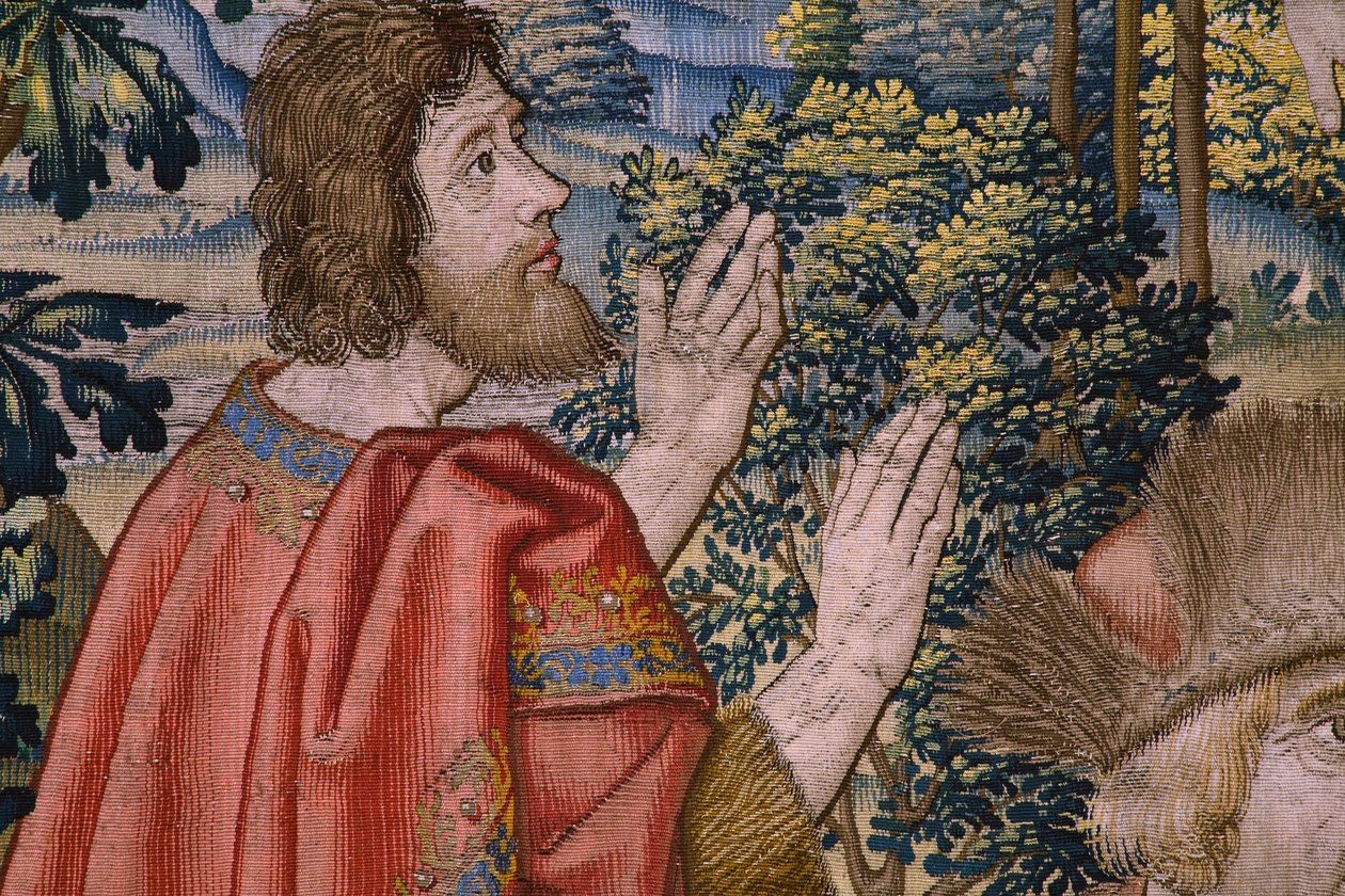 tapeçaria flamenga. Série A História de São João Batista: O Batismo de Cristo (Het doopsel van Christus). atelier de Bruxelas. 1515-1520. de Flemish School