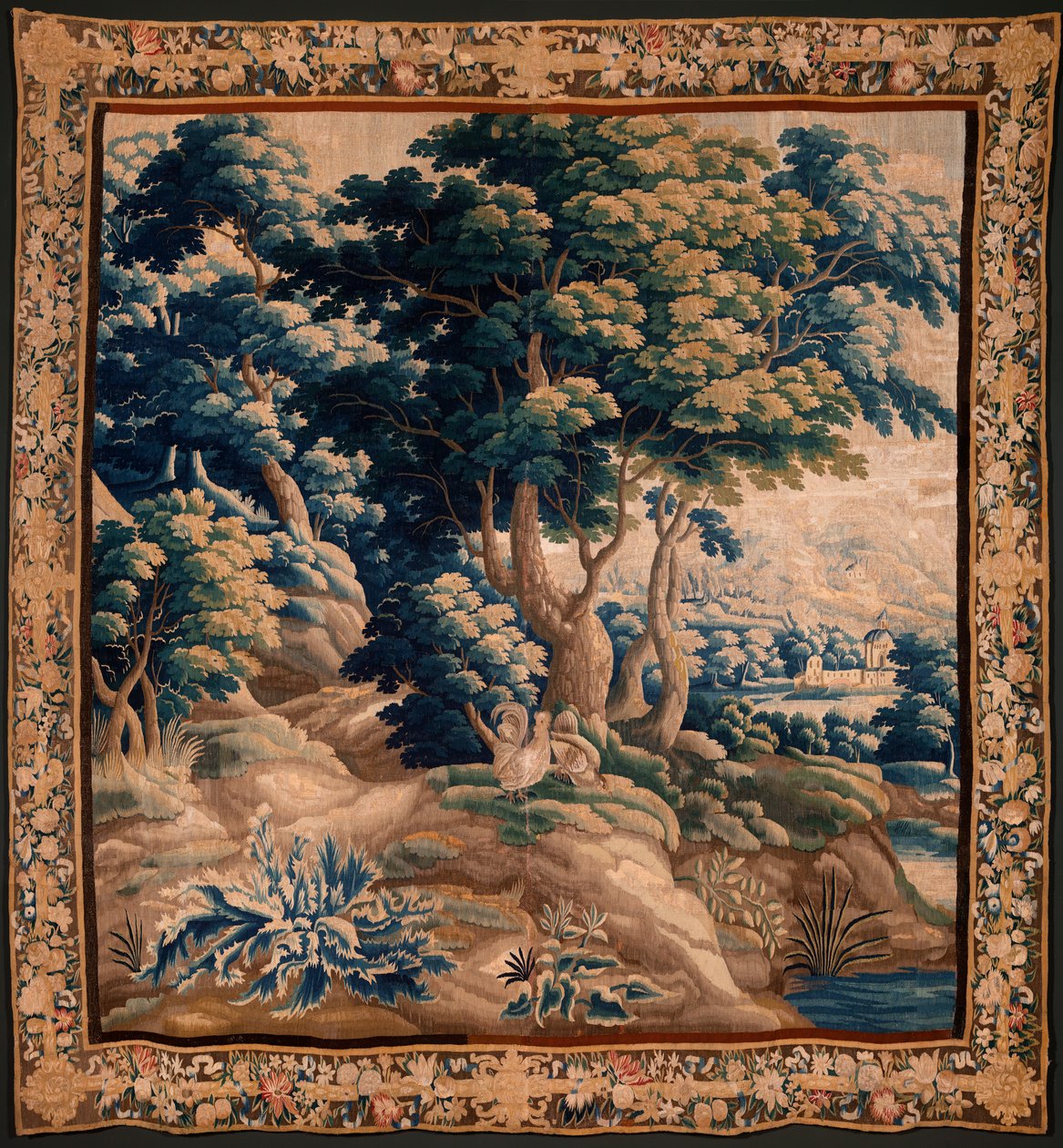 tapeçaria flamenga. Assim chamado Verdure. Atelier de Oudenaarde. 332x318cm. Inv 00021. Século XVII. de Flemish School