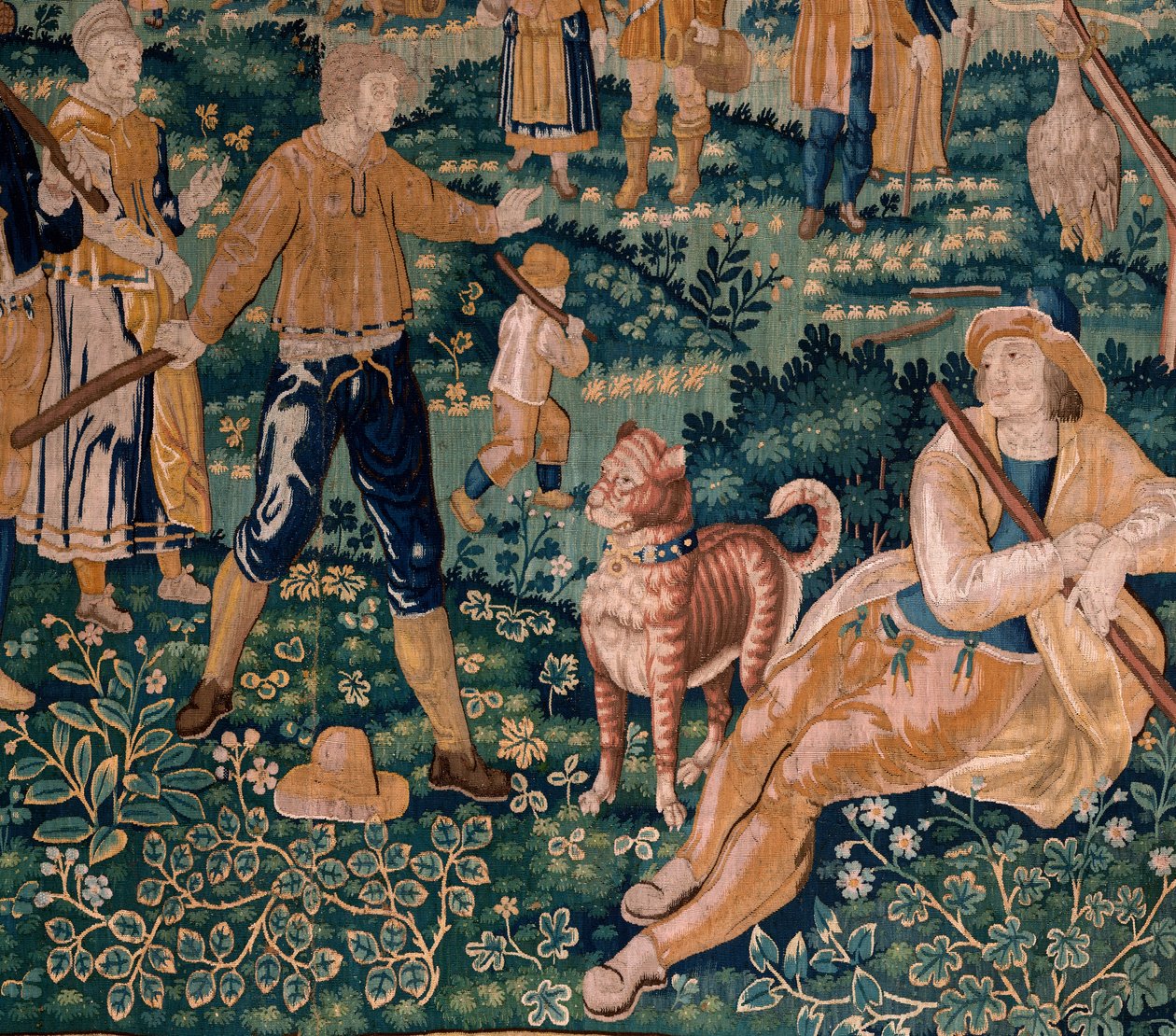 tapeçaria flamenga. O jogo do ganso. Atelier de Oudenaarde. 341x395cm. Inv (83058)-7 / 0008. Século XVII. de Flemish School