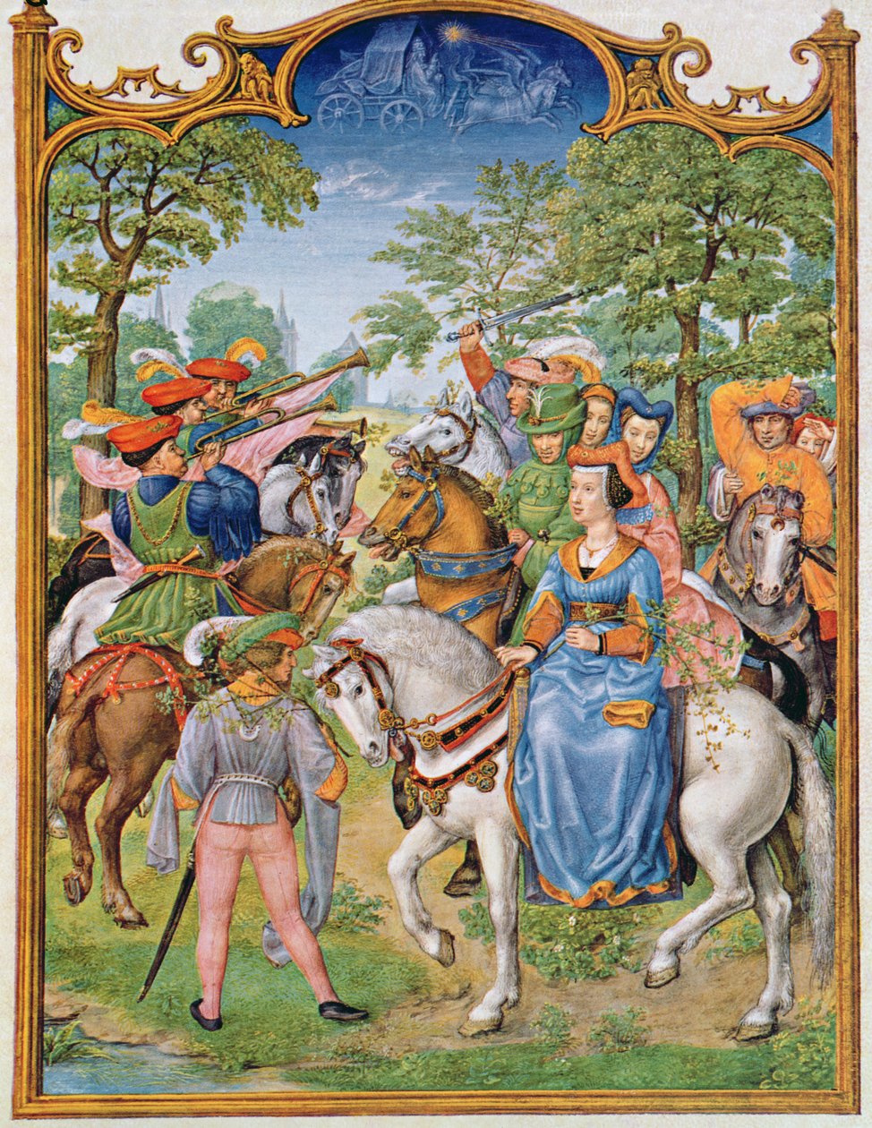 Fol 5v O Mês de Maio: Festival das Árvores, do Breviarium Grimani, c.1515 de Flemish School