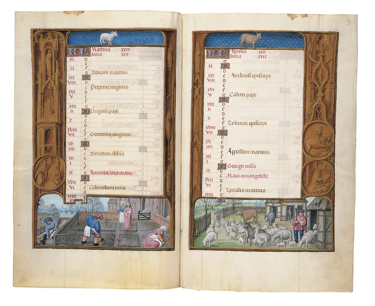 Fólios do Livro de Horas de Rothschild, Ghent ou Bruges, c.1505 de Flemish School