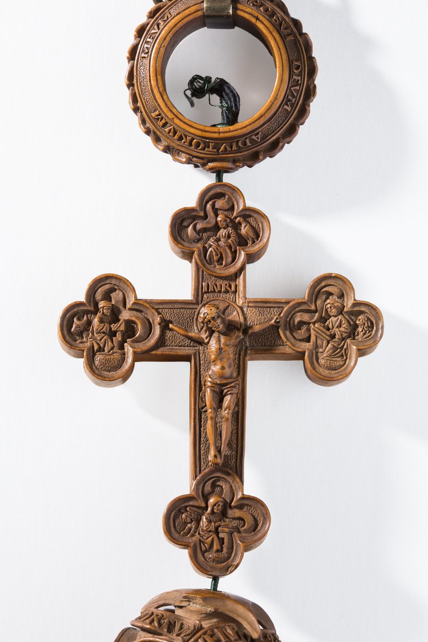 O rosário de Henrique VIII, detalhe da cruz (boxwood) de Flemish School