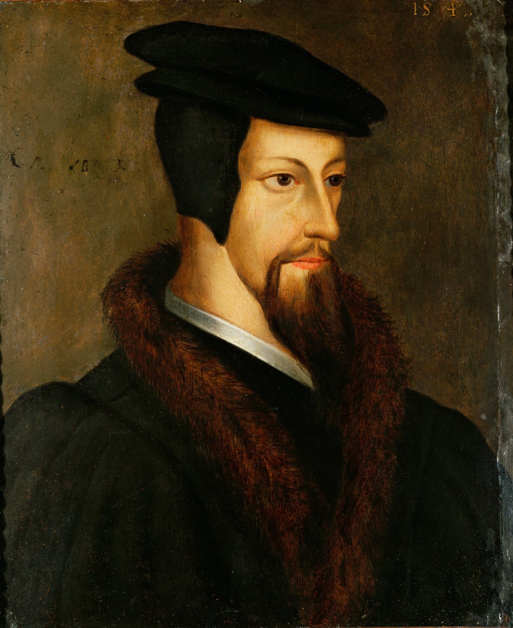 Jean Calvin em jovem ... (óleo sobre madeira) de Flemish School