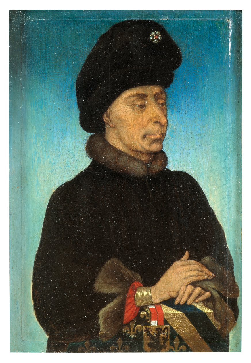 John The Fearless, Duque de Borgonha (óleo sobre painel) de Flemish School
