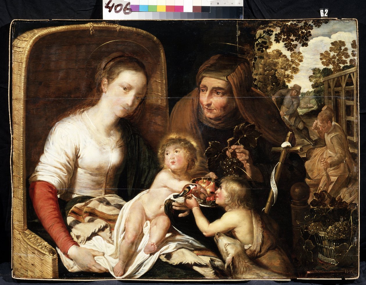 "La sainte famille avec saint Jean Baptiste enfant et sainte Elisabeth" (A Sagrada Família com João Baptista como Menino e Santa Isabel) Peinture de l